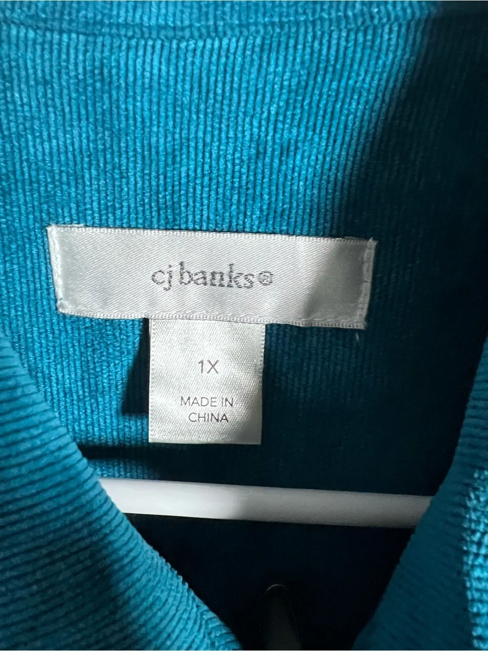 CJ Banks Blue Teal Zip-Front Women's Jacket Size 1X - Picture 5 of 6